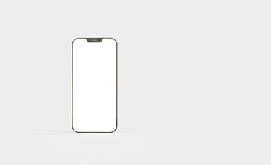Smartphone frameless blank screen mockup template 3d