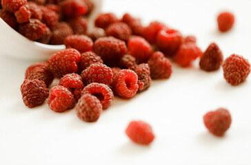 raspberry on white background