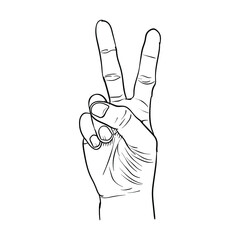 Hand gesture illustration. vector and sign logo