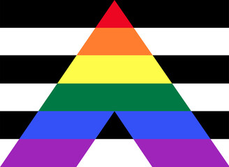 LGBTQ + Straight Ally Flag for the rights of pride and sexuality Vector