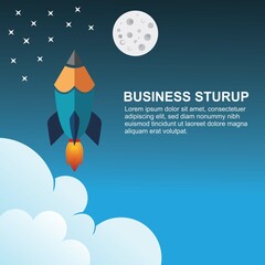 Rocket launch icon-pencil rocket - can be used to illustrate cosmic topics or a business startup, launching of a new company and education. vector illustration . eps 10