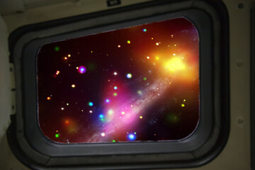 Marvelous galaxy in a deep space. View from spacecraft. Elements of this image furnished by NASA.