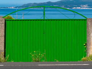 Vista parcial de Portosín en la Ría de Muros, Coruña, Galicia - obrazy, fototapety, plakaty