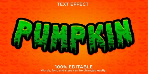 Pumpkin text effect design for halloween themes