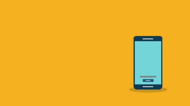 Online donation using charity application on smartphone. Modern charity, donation concepts. Flat design illustration	