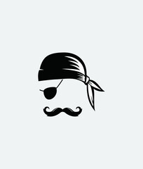 Pirate head mascot.Pirate logo template design. Vector illustration