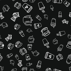 Coffee seamless vector pattern for Cup mug, restaurant or cafe menu design. 
