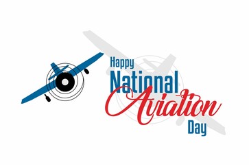 National Aviation Day. Holiday concept. Template for background, banner, card, poster with text inscription. Vector EPS10 illustration