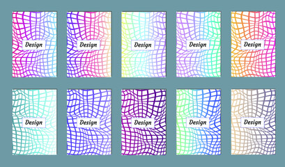Set of color geometric background. Vector illustration template. Background for banner, flyer, business card, poster, wallpaper, brochure, smartphone screen, mobile app
