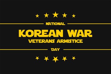 National Korean War Veterans Armistice Day. Holiday concept. Template for background, banner, card, poster with text inscription. Vector EPS10 illustration