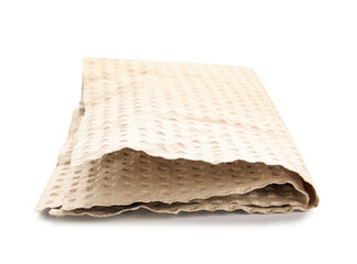 Folded cardboard sheet on white background