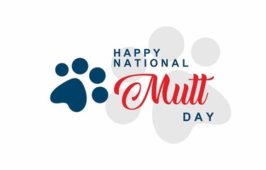 National Mutt Day. Holiday concept. Template for background, banner, card, poster with text inscription. Vector EPS10 illustration