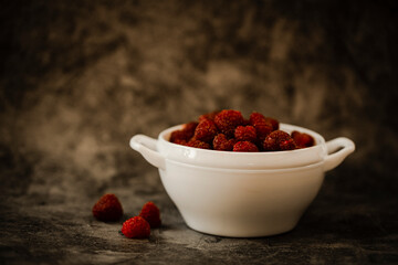 raspberries in a bowl