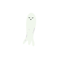 ghost on white background isolated spooky haunted supernatural halloween 