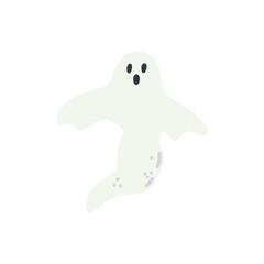 cute ghost halloween icon on white background isolated children illustration witch art supernatural haunted house spooky scary