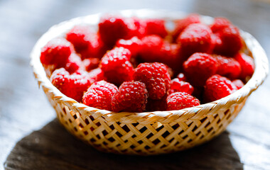 raspberries in a bowl