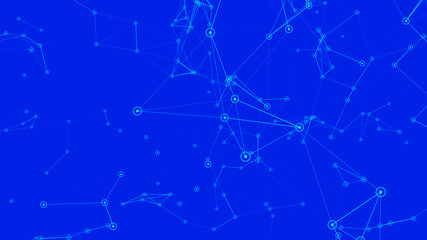 Obraz na płótnie Canvas Digital abstract Network of lines and connected dots. 3d render. Technology blue background