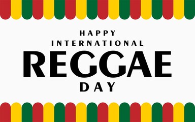 Reggae day. Holiday concept. Template for background, banner, card, poster with text inscription. Vector EPS10 illustration