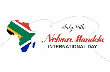 Nelson Mandela International Day. Holiday concept. Template for background, banner, card, poster with text inscription. Vector EPS10 illustration