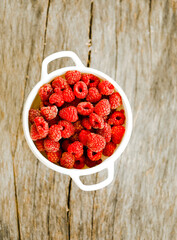 raspberries in a bowl