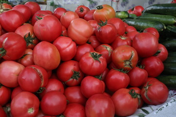 Various vegetables are sold at a bazaar in Croatia