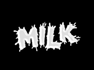 Milk splash text art. Isolated Text Effect