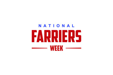 National Farriers Week. Holiday concept. Template for background, banner, card, poster with text inscription. Vector EPS10 illustration