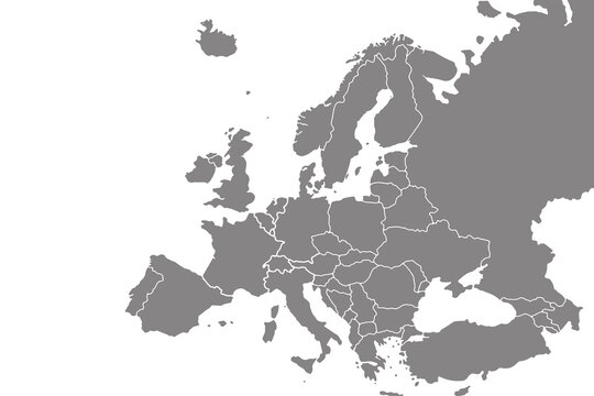 Europe map on white background. Vector EPS10.