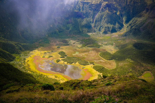 Aerial view to Caldeira do Faial, Faial island, Azores, Portugal