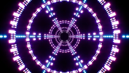 Neon Roller Coaster Attractions Tunnel