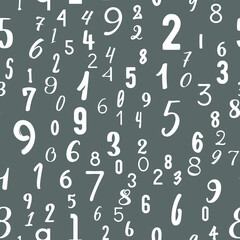 Different numbers, education, school concept. Seamless vector EPS 10 pattern. Flat style