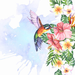 watercolor tropical illustration