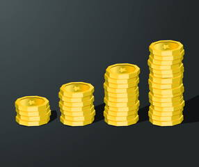 3d isometric vector business financial investment with coin element 