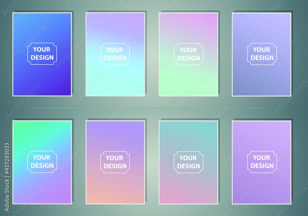 Aufkleber set of abstract gradient banners. minimal style color background. template for wallpaper, mobile app