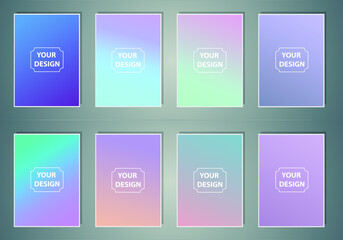 Set of abstract gradient banners. Minimal style color background. Template for wallpaper, mobile app, screen
