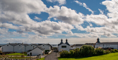 Whiskey distillery Islay in Scotland coast Islay produces world wide known Whisky - obrazy, fototapety, plakaty