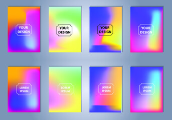 Set of abstract gradient banners. Minimal style color background. Template for wallpaper, mobile app, screen
