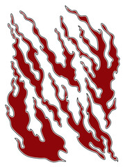abstract red burning flames for print or tattoo