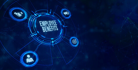 Internet, business, Technology and network concept. Shows the inscription: EMPLOYEE BENEFITS