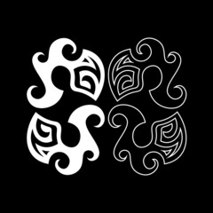 dark abstract fantasy symbol in ancient tribal style
