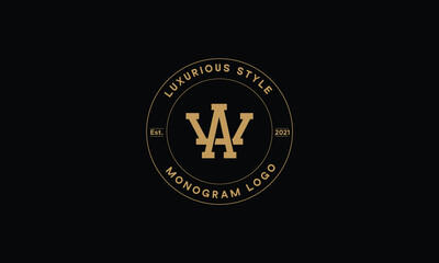 AV OR VA monogram abstract emblem vector logo template
