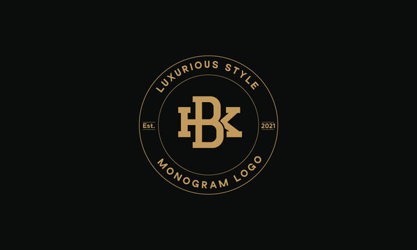 BK OR KB monogram abstract emblem vector logo template