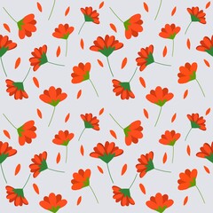 Plain floral drawing.Nature ornament for textile, fabric, wallpaper, surface design.