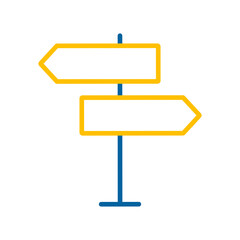 Signpost vector isolated icon. Navigation sign