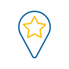 Star favorite pin map icon. Map pointer, markers