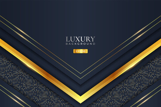 Luxury Background Realistic Overlapped Elegant Layer with Shiny Golden Glitter Effect