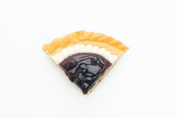 Delicious Blueberry Cheese Pie on white background