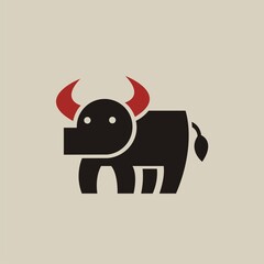 Red horned bull logo