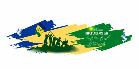 vector illustration for saint vincent  the grenadines independence day-27 October - obrazy, fototapety, plakaty