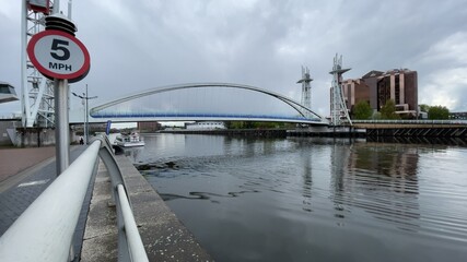 Modern architecture and landmark buildings in Salford Quays. Incredible collection of modern buildings. 